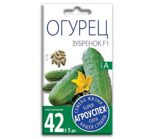 Огурец Зубренок F1, семена Агроуспех 0,3г арт. 34355 (10/уп)