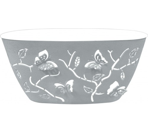 Горшок /цв. Pl.Teams 4 л 300х150 мм овал.  серый шторм арт. PT401510025 в кор.12шт