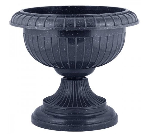 Вазон на ножке большой D 395мм/9,5л, тёмный камень арт. IG145110026 в кор.4шт