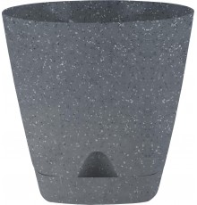 Горшок /цв. InGreen D110мм 0,65л с прикорн.пол., тёмный камень арт. IG629810026 в кор.12шт