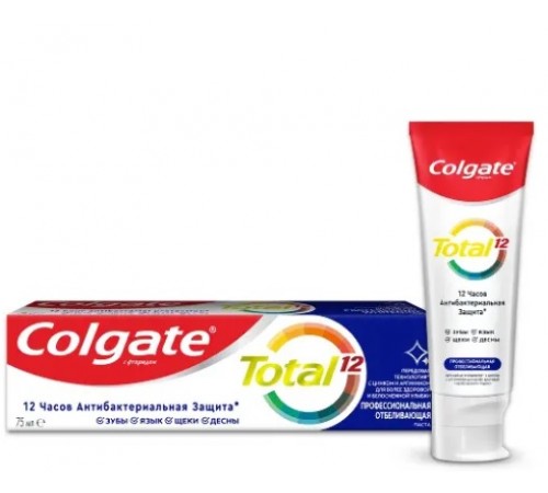 Зубная паста Colgate Total 12 Pro- отбеливающая 75мл