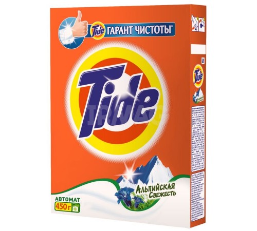 Стиральный порошок TIDE Тайд Автомат Альпийская свежесть 450гр   11*22*