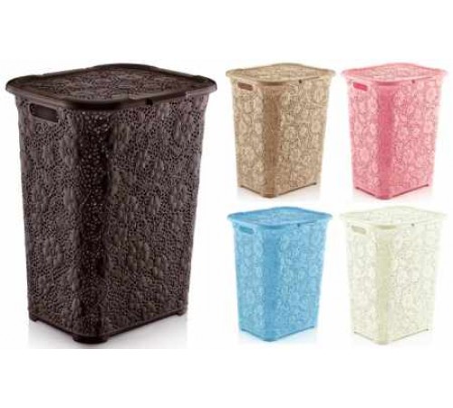 Корзина для белья Ажурная 50л коричн (8) шт 05017