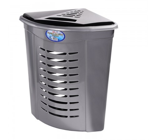 Корзина для белья угловая 45-лт серебро (12) шт	 05003