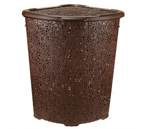 Корзина для белья угловая АЖУРНАЯ  52 лт коричн (8)шт 05015
