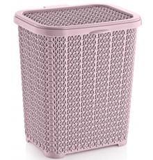 Корзина для стирал. порошка вяз.узор   пеп.розовый  6 л  (24 шт)	 05325