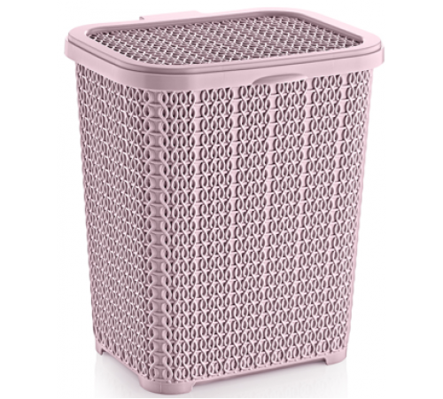 Корзина для стирал. порошка вяз.узор   пеп.розовый  6 л  (24 шт)	 05325
