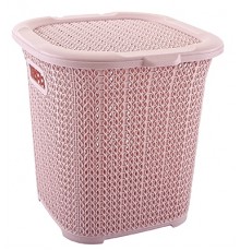 Многофункциональная корзина вязаный узор пеп.роз. 15 л (12) шт  05127