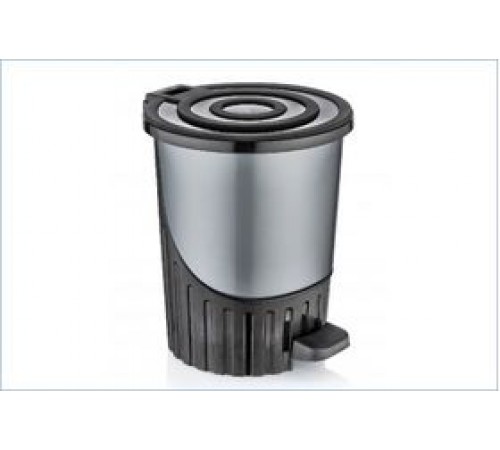 Мусорное ведро с педалью 14л серебро (6шт) арт.01062