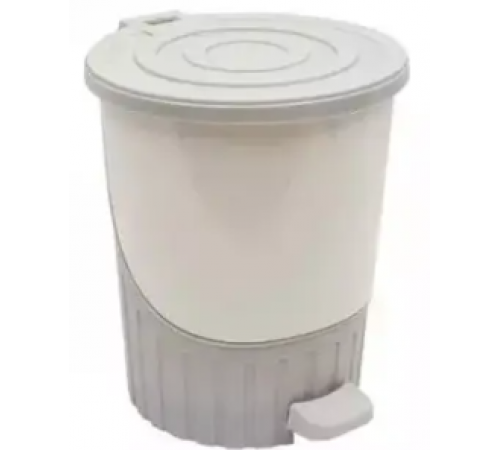 Мусорное ведро с педалью 8л св.серый-белый (6шт) арт.01061