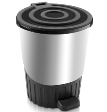 Мусорное ведро с педалью 8л серебро (6шт) арт.01061