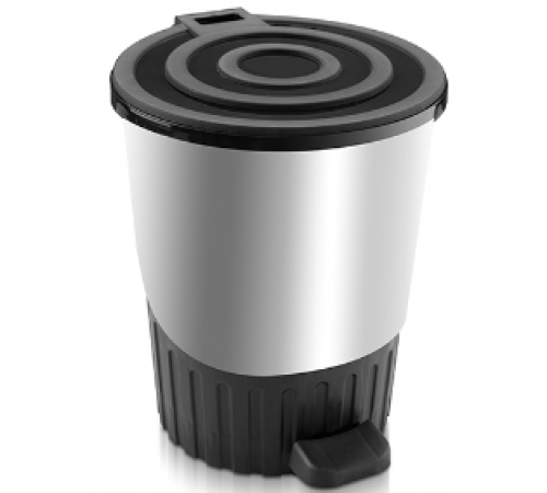 Мусорное ведро с педалью 8л серебро (6шт) арт.01061