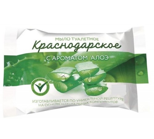 Мыло туалетное "Краснодарское" С АРОМАТОМ АЛОЭ 90 гр (72 шт/кор)