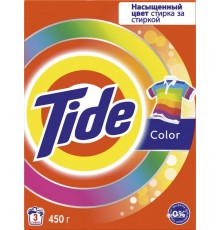 Стиральный порошок TIDE Тайд Автомат Color 450гр  11*22*