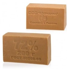 Мыло хозяйственное Меридиан "Традиционное" 72% 200гр. (без обертки) ЖИВОТНЫЙ ЖИР (60шт/ящ)