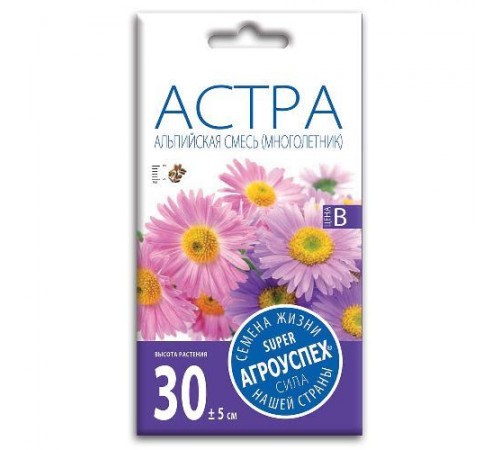 Астра Альпийская смесь, семена Агроуспех 0,1г арт. 74099 (10/уп)