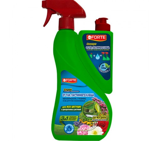Bona Forte Спрей + концентрат ОТ ТЛИ, ПАУТИННОГО КЛЕЩА и других 50 видов насек., флакон 750 мл + 250