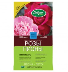 Добрая сила Сухое удобрение Розы-Пионы, пакет 0,9кг/12