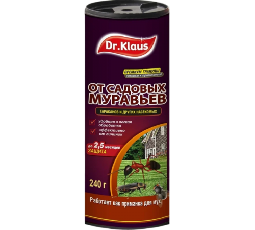 Dr.Klaus Гранулы от МУРАВЬЕВ и других насекомых, банка 240г/24
