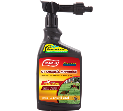 Dr.Klaus Эжектор концентрат от МУРАВЬЕВ, КЛЕЩЕЙ и других ползающих насекомых 1л/8