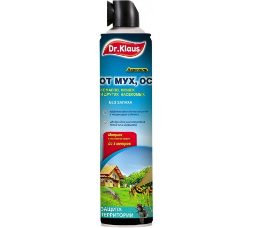 Dr.Klaus Аэрозоль от МУХ, ОС и других летающих насекомых, баллон 600мл/12