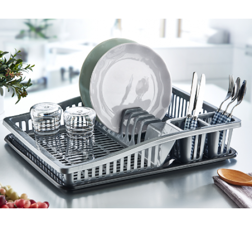 Сушка для посуды "Степ" маленькая антрацит- серый (24) шт арт,07107