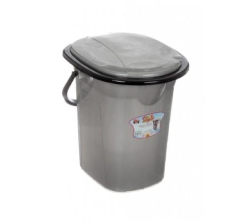 Ведро для туалета серебро (10) шт. арт.09044