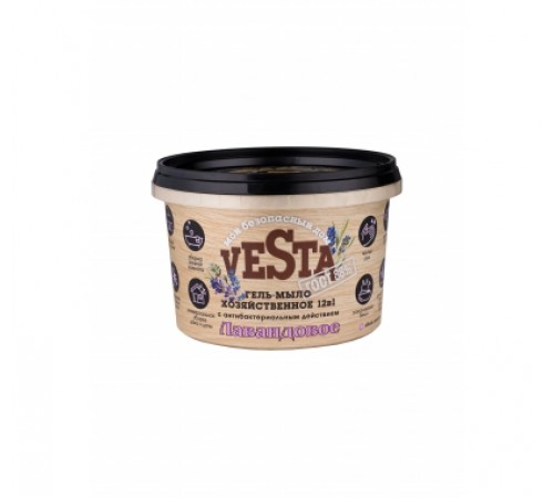 Средство моющее универсальное Гель-мыло хозяйственное "Веста" "Лавандовое ГОСТ 88%" 500 гр 18 шт.