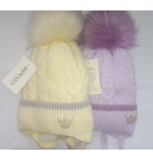 Шапка Девочка на завязках с бубоном + снуд