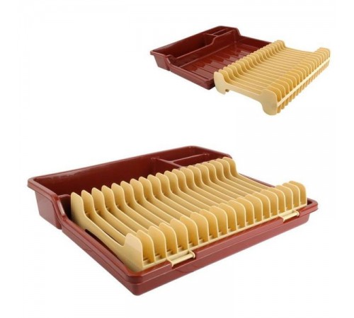 Сушка для посуды раздвижная  молочно-кофейный (20 шт) арт.07101