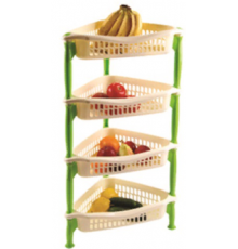 Этажерка угловая 4-х секционная зел. крем(уп12шт)  04214