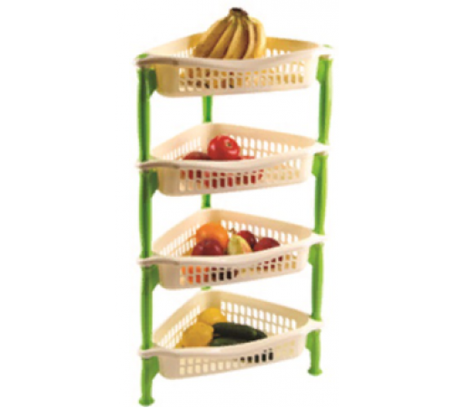 Этажерка угловая 4-х секционная зел. крем(уп12шт)  04214