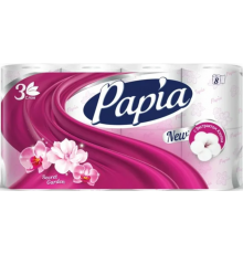 Papia Туалетная бумага Таинственный сад 3-слойная 8шт  *7