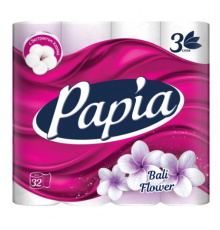 Papia Туалетная бумага Цветы Бали 3-слойная 32шт  *3