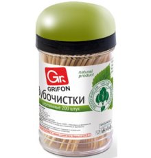 GRIFON Зубочистки из дерева 200шт банка  *24