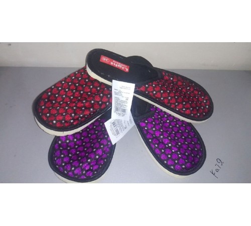 Тапочки женские комнатные закрытые подошва ЭВА 36-41рр 10пар арт 002 (30/ящ)