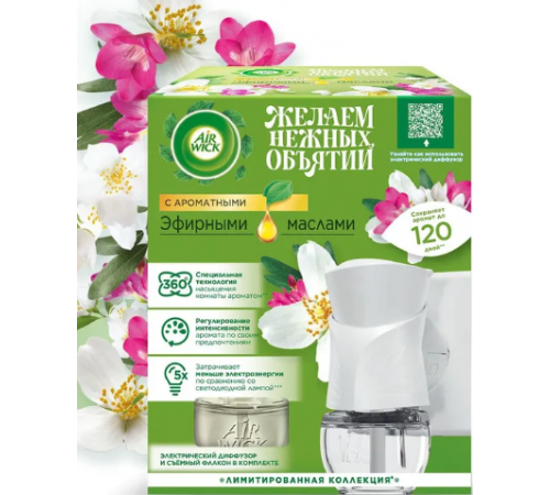 Air Wick Диффузор аромамасел КОМПЛЕКТ Нежный Цветы 19мл    *1*4 // 448