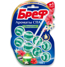 Блок д/унитаза Бреф ДВОЙНЫЕ  Ароматы СПА Энергия 50г *10*1440