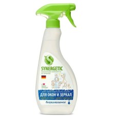 SYNERGETIC Средство д/мытья  СТЕКОЛ (зеркал и окон) с Курком  500мл *8*