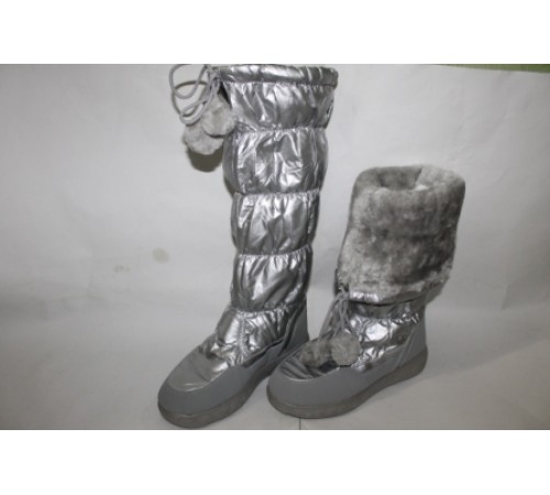 Сапоги Женские дутики Аляска №А-3 Серебро Польша рр36-41 (12шт/уп)