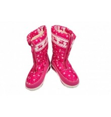 Сапоги Женские дутики рисунок Олени и снежинки Аляска РОЗОВЫЕ №555 Польша рр 38-42 (12шт/уп)