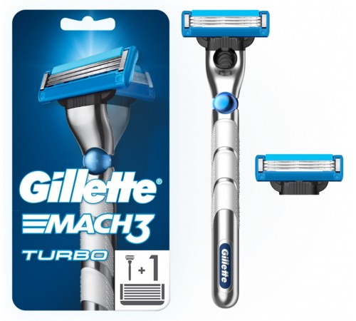 Gillette Mach3 Turbo 3D Бртвенный станок (2сменные кассеты)