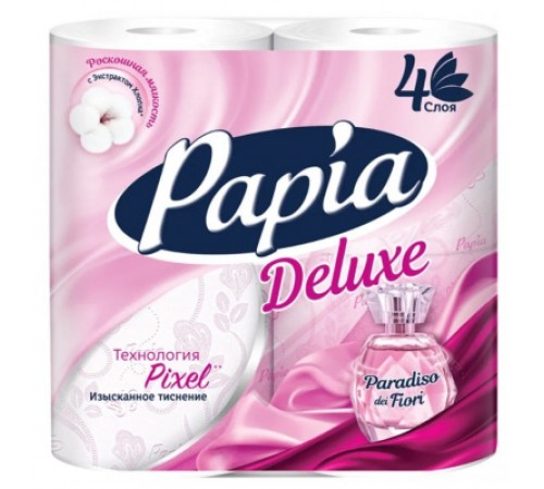Papia Deluxe Туалетная бумага 4-слойная 4шт