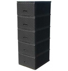 Комод ПЛЕТЕННЫЙ 4-х секционный антрацит. 04054