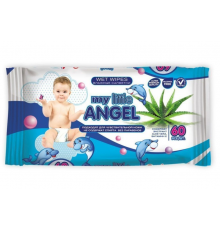 Влажные салфетки MY Little angel № 60 Детские с экстр.Aloe Vera для чувствит.кожи (124/уп) арт.30666