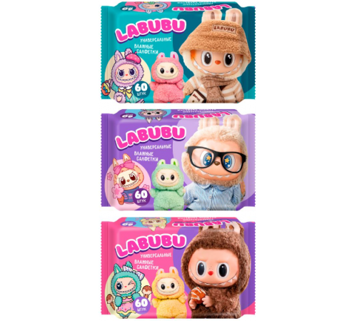 Влажные салфетки LABUBU №60 универсальные mix GM
