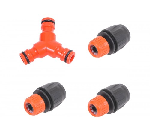 Набор для подключения полива Жук 1/2 (Соединитель тройной Жук под коннектор, 3 коннектора) 9415-00
