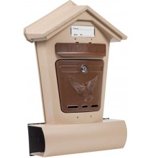Ящик почтовый "Элит" бежевый с коричневым арт 6866-00