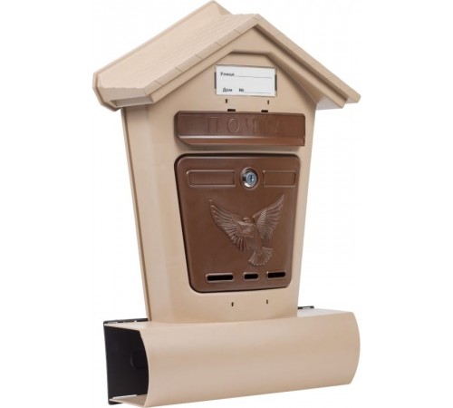 Ящик почтовый "Элит" бежевый с коричневым арт 6866-00