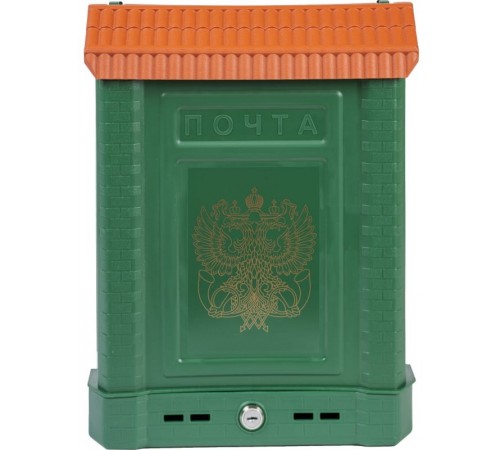 Ящик почтовый ПРЕМИУМ с металлическим замком (зеленый с орлом) арт 6026